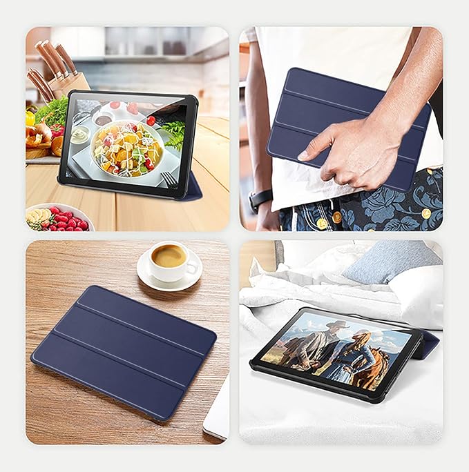Tablet CaseSlim Soft TPU Back Smart Magnetic Stand Protective Cover[Sleep/Wake] Incompatible with iPad Samsung TCL 11in Tablets.(Dark Green)