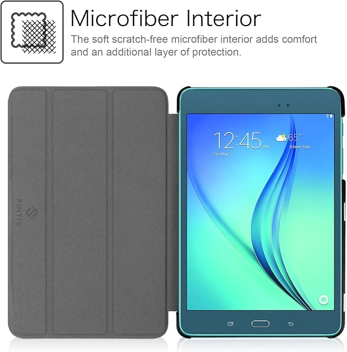 Case for Samsung Galaxy Tab A 8.0 Inch 2015 Release Model SM-T350 /SM-T355 /SM-P350 /SM-P355 Magnetic Closure Lightweight PU Leather (Black Galaxy Tab A 8.0 Inch)
