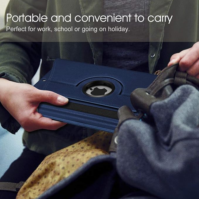 Fintie 360° Rotating Case for iPad 9th / 8th / 7th Generation 10.2 Inch | Swivel Stand Portrait &amp Landscape Viewing Shockproof Cover with Pencil Holder Auto Wake/Sleep Aqua Wave