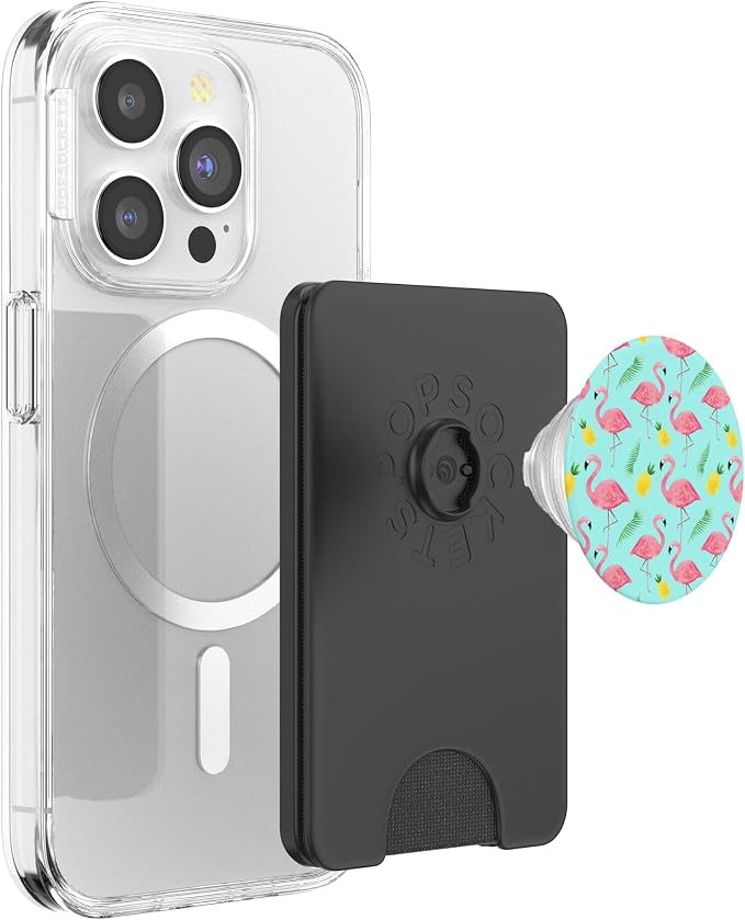 Tropical Summer Flamingo &amp Pineapple Pattern PopSockets Adhesive PopGrip