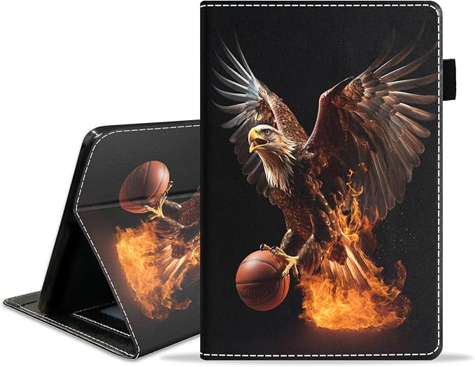 Case for Amazon Kindle Fire 7 Tablet (7 Display 12th Generation 2022 Release) Slim PU Leather Stand Folio Cover with Card Slot &amp Auto Wake Sleep Abstract Paint Butterfly