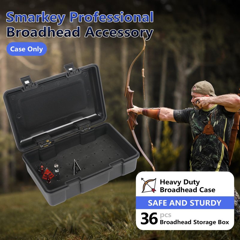 Smarkey Broadhead Storage Box Case for Compound Hunting Bow and Crossbow Accessory - 36PCS Stroage