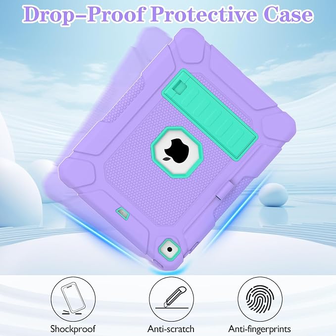 LTROP Case for iPad 6th 5th Generation (9.7 inch 2018/2017) Shockproof Protective iPad 9.7 Case with Built-in Stand/Pencil Holder for iPad 6th/5th Gen Air 2 Black
