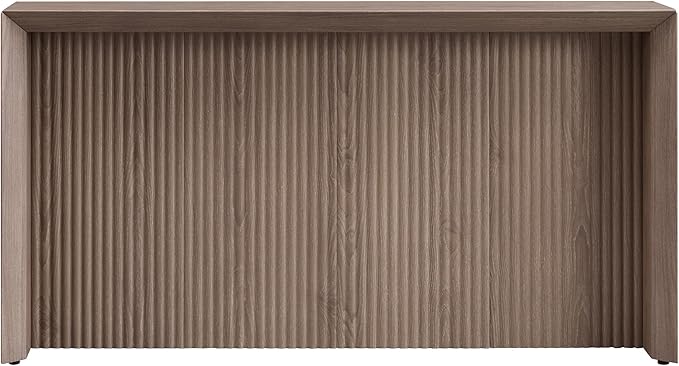 Henn&Hart 56'' Wooden Rectangular Fluted Console Table Entryway Table, Sofa Table for Entryway, Living Room, Couch, Hallway, or Office, Antiqued Gray Oak