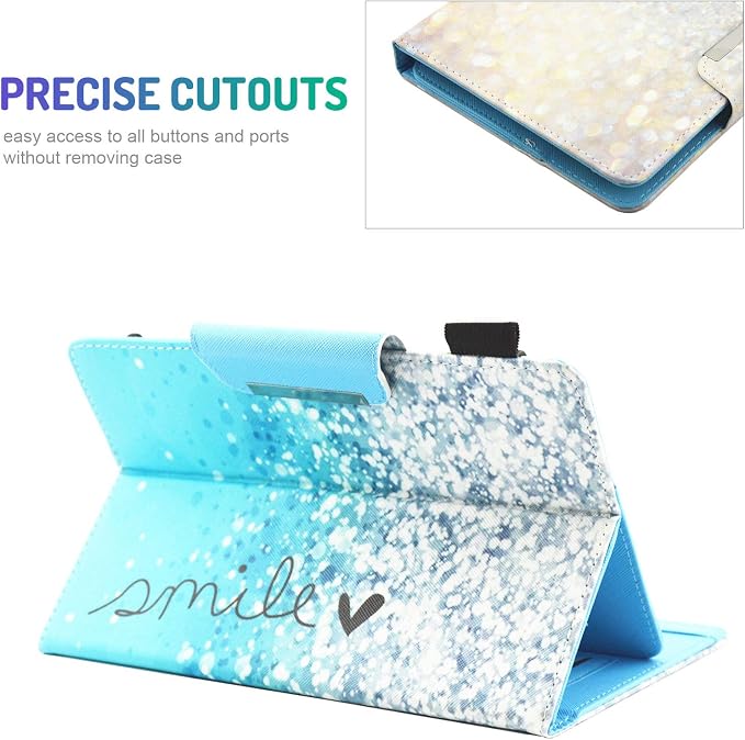 Dteck Universal Case (7.9 to 8.4) - Fold Stand Protective Flip Case for Apple iPad mini/Samsung Galaxy Tab 8.0 8.4 /Lenovo Tab 8 /onn. 100003561 8 Tablet Pro/Android Tablet 8 Inch (Blue Pink)