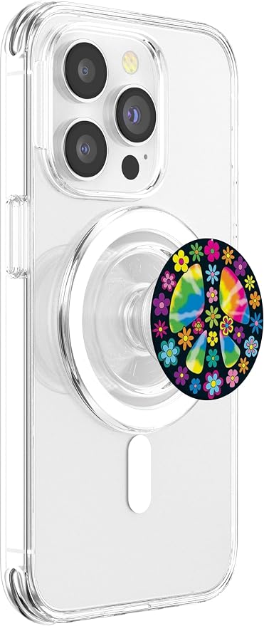 Hippie Peace Symbol Sign Flower Activist Butterfly Gift PopSockets Adhesive PopGrip