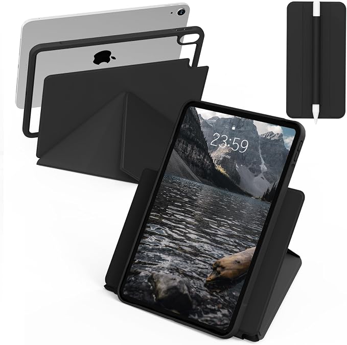 JKSML for iPad (A16) 11th Generation Case 11 Inch 2025/iPad 10th Generation Case 10.9 Inch 2022 with Pencil Holder Bumper Frame Only [No Back Cover] Lightweight &amp Cooling Cover for Gaming Black