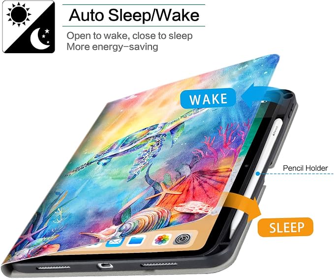 Lokigo Rotating Case for iPad Air 11 Inch M4/M3/M2 (2026/2025/2024) iPad Air 5th/4th Generation Case(2022/2020) iPad Pro 11 Inch 4th/3rd/2nd/1st Generation Cover 2022/2021/2020/2018 Turtle
