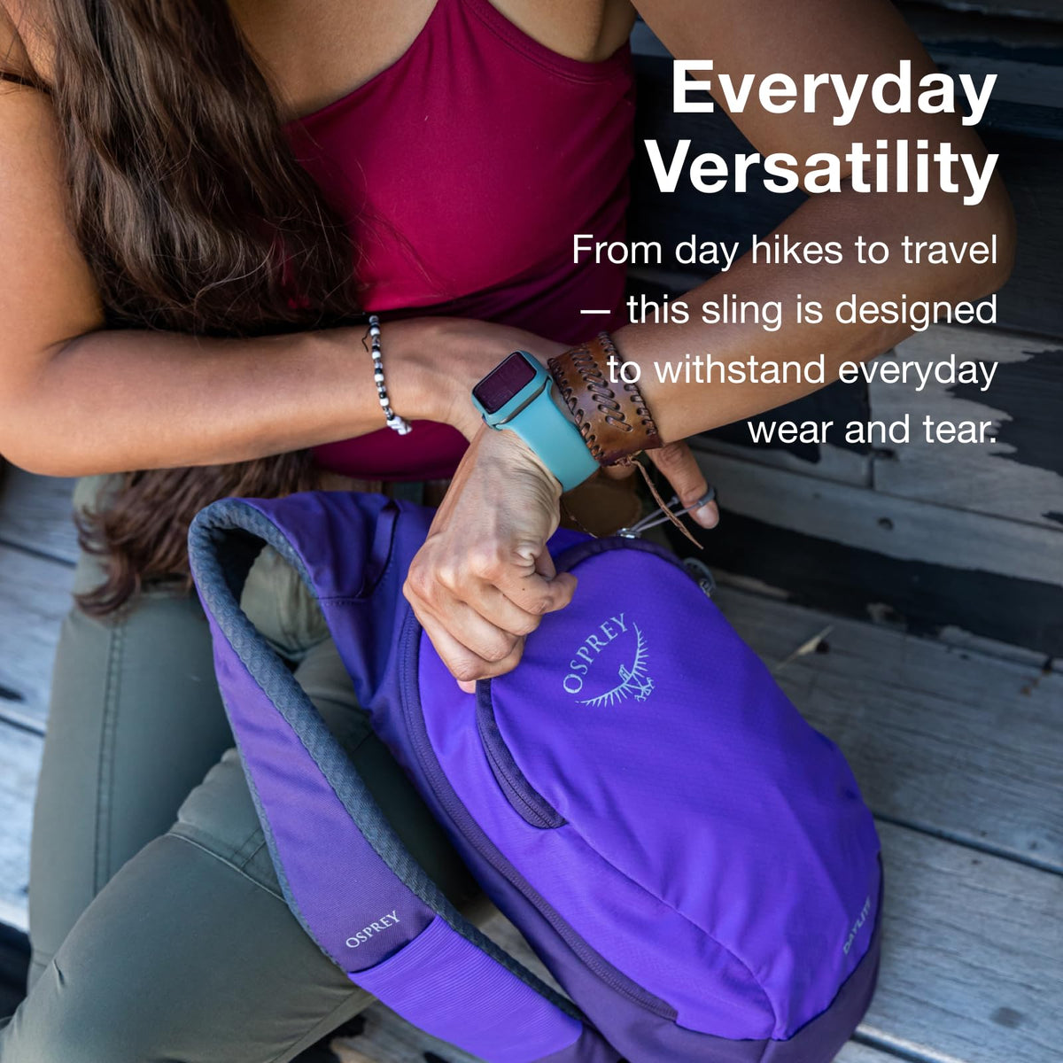 Osprey Daylite Shoulder Sling Bag - Compact Crossbody Sling Backpack for Everyday Carry, Festivals, and Travel - Lightweight, Comfortable for Hands-Free Convenience, Tumbleweed Yellow/Tunnel Vision
