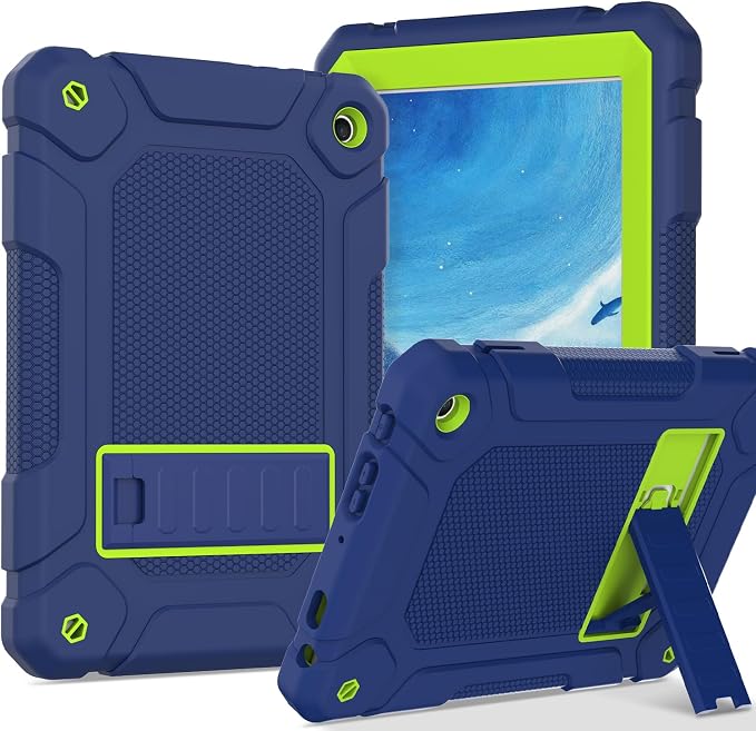 MENZO All-New Case for 8 Tablet Slim Shockproof Rugged High Impact Protective Case with Kickstand Black
