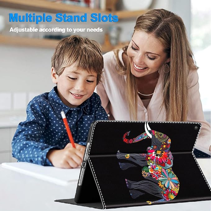 Case for iPad 10th Generation (2022 Release) 10.9 Inch Durable Shockproof Protective Cover for New iPad 10th gen 10.9 2022 Elephant Sunflower