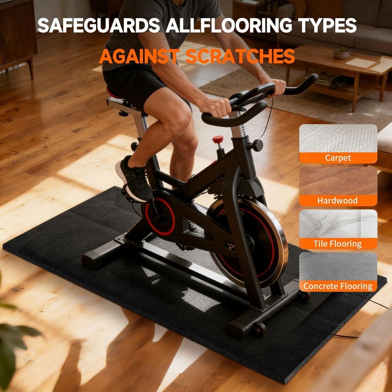 Stepwaver Treadmill Mat for Floor & Carpet Floors, 63" × 30", 0.2" Thick Non-Slip Treadmill Mat for Carpet, Mat for Under Treadmill on Carpet Hardwood Floors