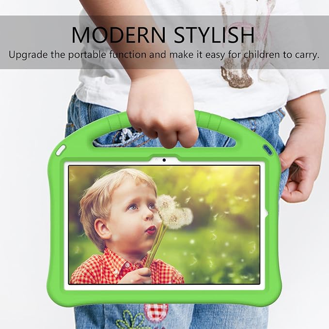 Galaxy Tab A9+ Case Kids Friendly EVA Rubber Stand Handle Grip Shockproof Protective Lightweight Cute Case Cover for Galaxy Tab A9 Plus 11 SM-X210 X215 X217 - Black