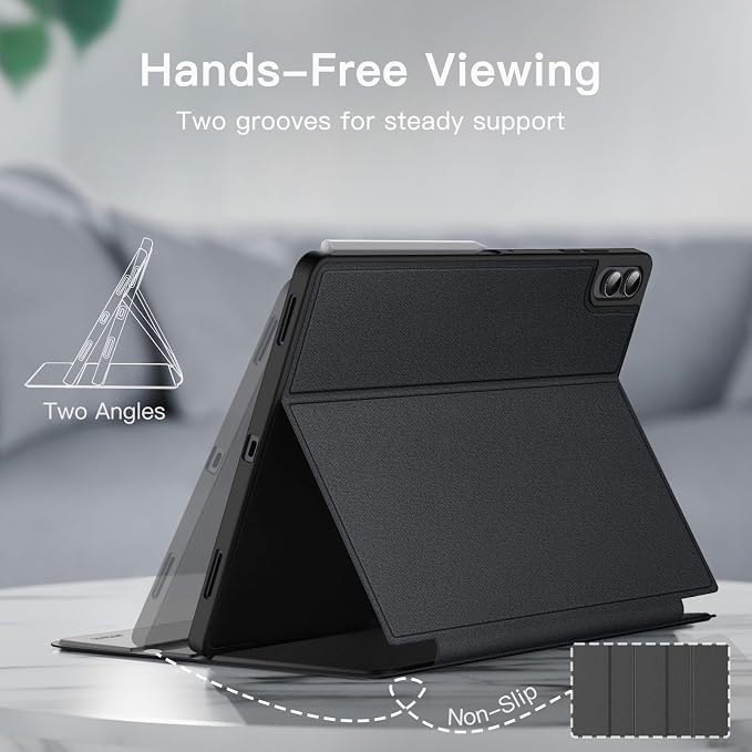 JETech Folio Case for Samsung Galaxy Tab S11 Ultra Black | Multi-Angle Stand Cover S Pen Holder Slim Protective Cover Auto Wake/Sleep