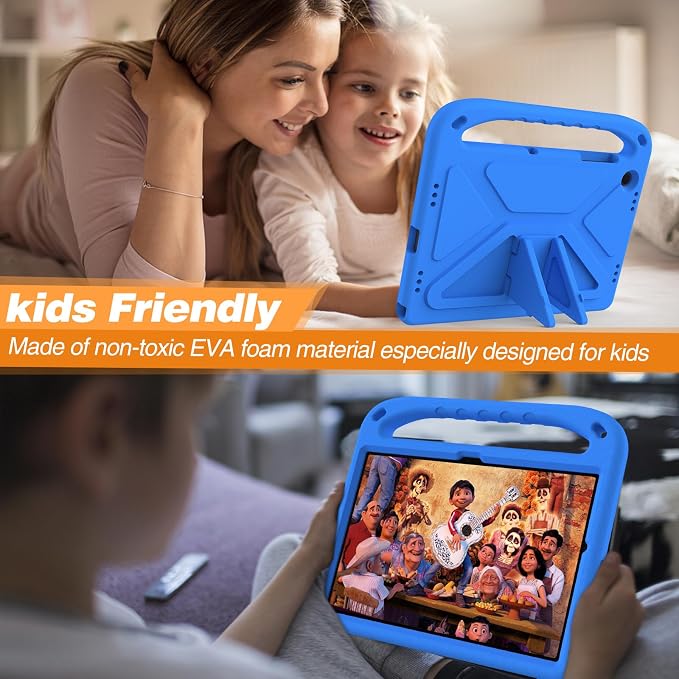 Galaxy Tab A9+ Case Kids Friendly EVA Rubber Stand Handle Grip Shockproof Protective Lightweight Cute Case Cover for Galaxy Tab A9 Plus 11 SM-X210 X215 X217 - Black