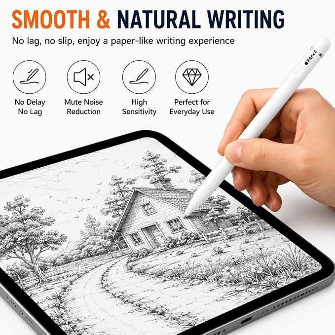 10 Pack Apple Pencil Tips Replacement Nibs - Metal &amp ABS Fine Point Tips for Apple Pencil Pro/1st Gen/2nd Gen/USB-C iPad Pro/Air/Mini Screen Safe Reinforced Core Precision Drawing &amp Writin