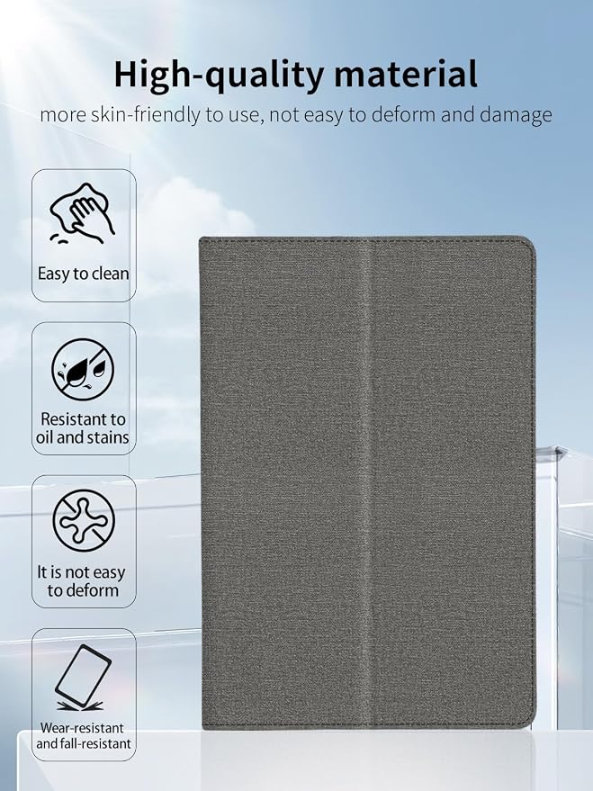 Case for Urao 140L Tablet 14 inch Android 15 TabletsUYRUREL Leather Slim Folding Stand Cover with Hand Strap Magnet for Men Women Full ProtectionGray.