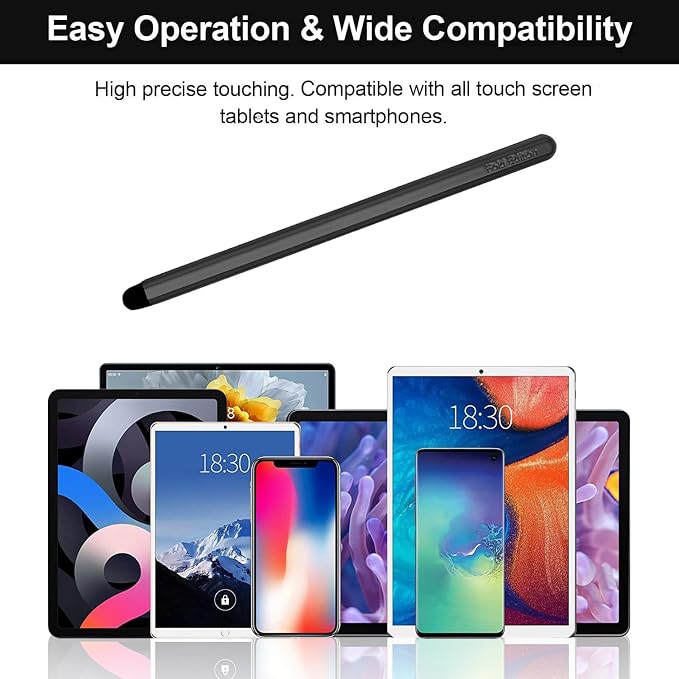 Stylus Pens with Pen Slot for Touch Screens High Precision Capacitive Universal Stylus for iPad iPhone Tablets Samsung Galaxy All Touch Screen Devices (Black)