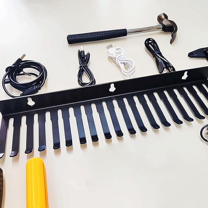 EINCORN Professional Grades Cable Storage Rack 20 Slot Wall Organizers for Guitar Sounds Video Wires Thick Carbon Steel Construction Workshop Cable Management