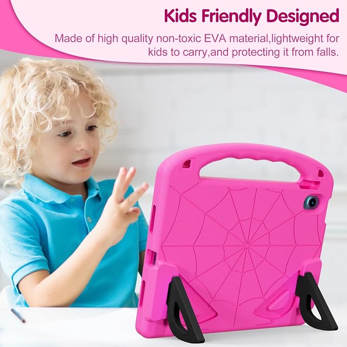 Kids Case for iPad A16 11th/ 10th Generation (2025/2022 Model) | iPad 11/ iPad 10 Full-Body Drop Protection cover with Screen Protector EVA Shockproof Handle Stand Black