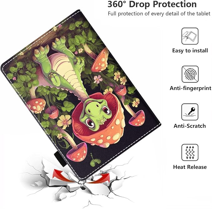 Case for Amazon Kindle Fire HD 10 Tablet 10.1 (9th/7th Generation 2019/2017 Release) - PU Leather Folio Case with Smart Auto Wake/Sleep African American Girl