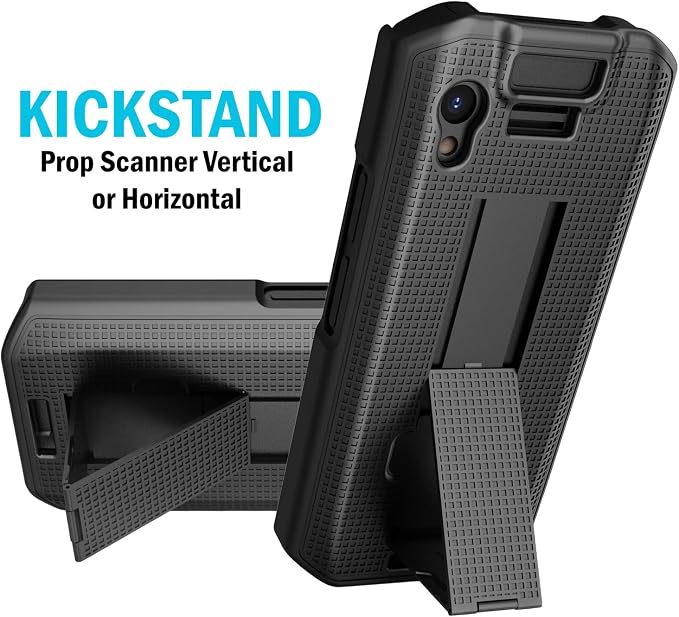 Case and Hand Strap Combo for Zebra TC21 TC26 - Black | Slim Hard Shell with Stand Satisfying Texture for Your Mobile Computer Scanner Phone Includes Palm Grip Harness
