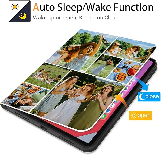 Custom Case for iPad Air 3rd Generation 2019 / iPad Pro 2017 10.5 inch Personalized Customized Picture Logo Text Name PU Leather Tablet Cover Premium Folio Flip Stand Case Auto Wake/Sleep