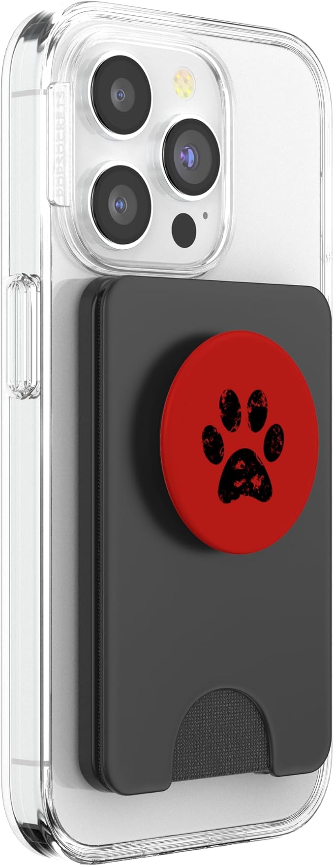 Black Dog Paw Print Red PopSockets Adhesive PopGrip