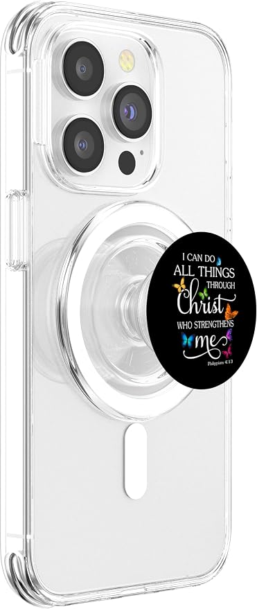 I Can Do All Things Through Christ Butterfly Art - Religious PopSockets Swappable PopGrip