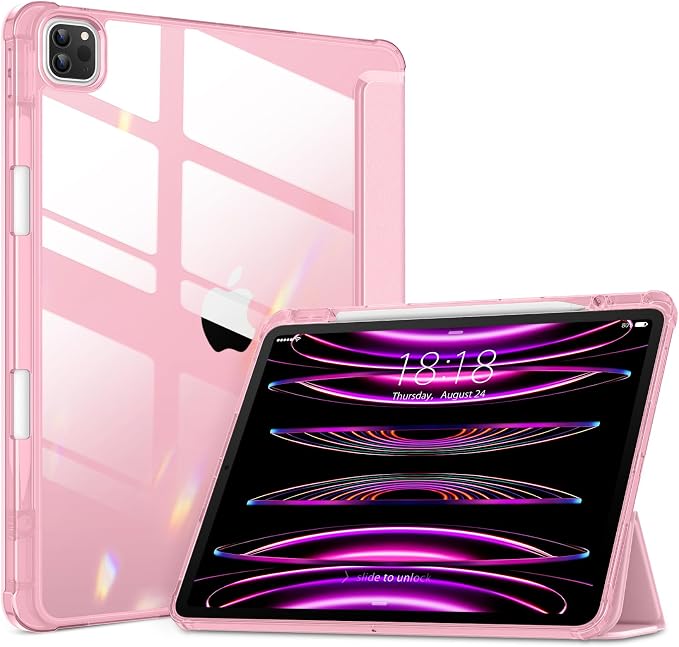 VIKESI Case for iPad Pro 12.9 6th/5th/4th/3rd Generation 2022/2021/2020/2018TPU Shockproof FrameBuilt-in Pencil HolderAuto Sleep/Wake - Black