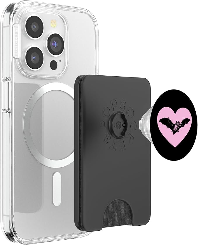 Gothic Bat Red Heart Goth Halloween Valentine's Day PopSockets Adhesive PopGrip