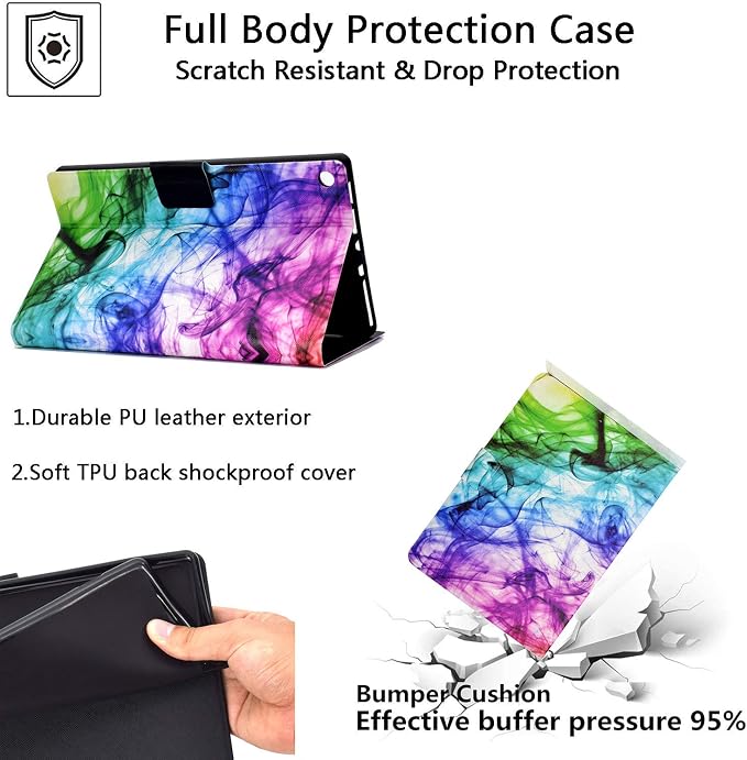 Kindle Fire HD 8 Tablet Case (8th/7th/6th Generation)Smart Stand Synthetic Leather Cover with Auto Wake/Sleep [Card &amp Pencil Holder] for 8 Amazon Fire HD 8 (2018/2017/2016) Blue Sea Beach