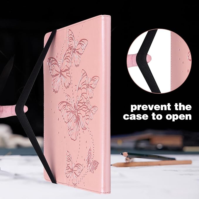 Case for Samsung Galaxy Tab A 10.1 2016 (No S Pen Version)Butterfly PU Leather Folio Flip Stand Case 10.1 Inch (SM-T580/T585/T587) - Blue