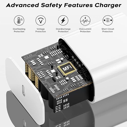 Fast USB C Charger Block3Pack Long 6FT USBC to USBC Cable iPad Cord 20W iPhone 17 Pro Max Charger Travel Plug Fast Charging for iPhone 17/17 Air/17 Pro/16/16e/16 Pro/16Plus/15/15Pro/Pro Max/PlusiPad