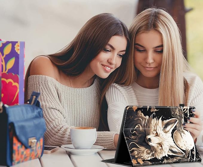 Case for All-New Amazon Fire HD 10 and 10 Plus Tablet (13th/11th Generation 2023/2021 Release) 10.1 Multi-Angle Smart Stand Cover Auto Sleep/Wake Skull and Fire