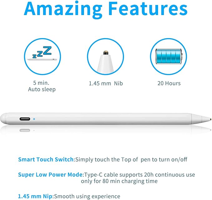 Electronic Stylus Pen for Amazon HD Fire 10/8 Tablet Pencil Active Digital Capacitive Pen for Amazon Fire HD 10 Tablet High Precision with Ultra Fine TipGood at Drawing and WritingBlack
