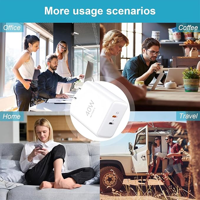 45W USB C Super Fast Charger35W+10W Dual Type C Port Charger Block with 4FT+6FT Type C Charger Cablefor Samsung Galaxy S25/S24/S23/S22/S21/i Phone 17/16/15