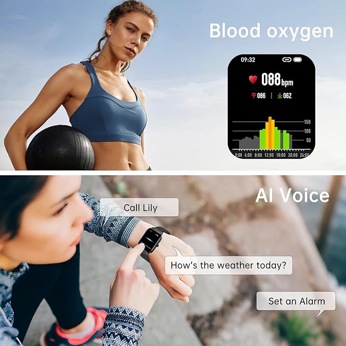 Smart Watch for Men Women Fitness: Waterproof Make Answer Call Running Smartwatch for Android Phone iPhone Samsung Compatible Digital Mens Watches SpO2 Sleep Heart Rate Monitor Step Pedometer Tracker