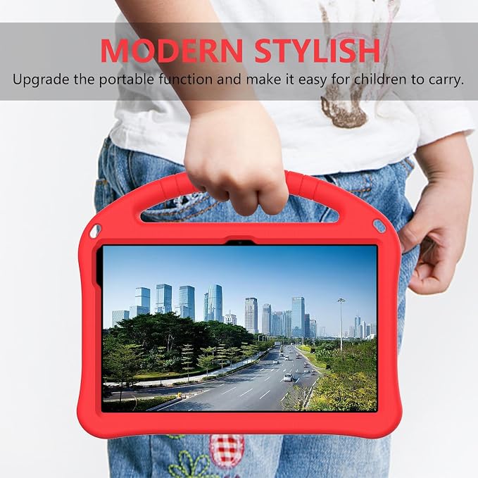 YRH for Urao C107 10.1 inch Tablet Case 2024 Kids EVA Shockproof Cover with Handle Kickstand for Urao Android Tablet 10.1'' (Black)
