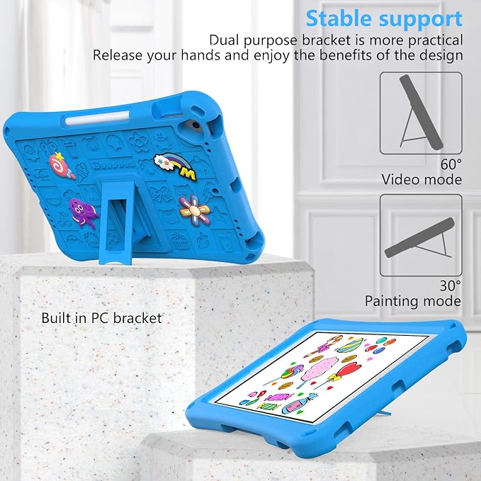 Case for iPad 10.2 Inch 2021/2020/2019/ iPad Pro 10.5 Inch/Air 3rd Gen (2019) Shoulder Strap Kickstand Children Friendly Anti-Scratch Shockproof Case Lightpurple