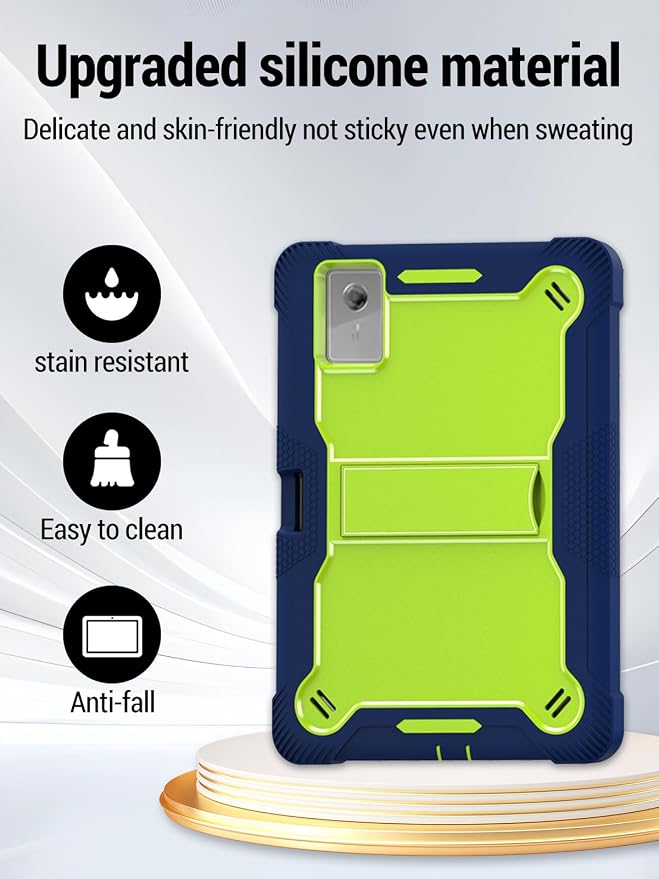 for Lenovo Idea Tab Plus/Tab K12（12.1 Inch） Android Tablet Protective caseShockproof Lightweight Silicone Protective Cover with StandChild-Friendly ProtectionEasy to Clean DesignBlack