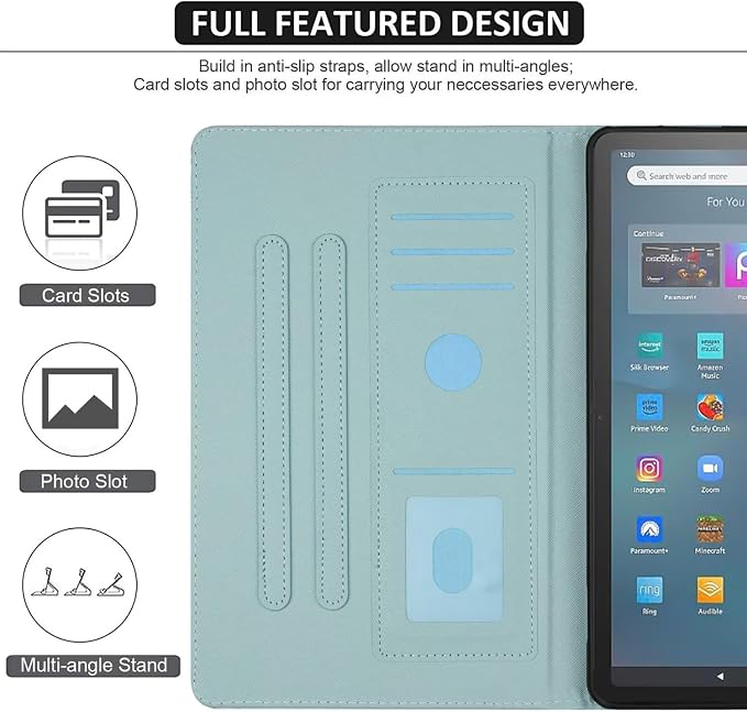 Fancity for Amazon Kindle Fire Max 11 Case 13th Generation 11 2023 Release | Soft PU &amp TPU Leather Protective Stand Cover Case for Fire Max 11 with Smart Auto Wake/Sleep Pencil Holder Beach
