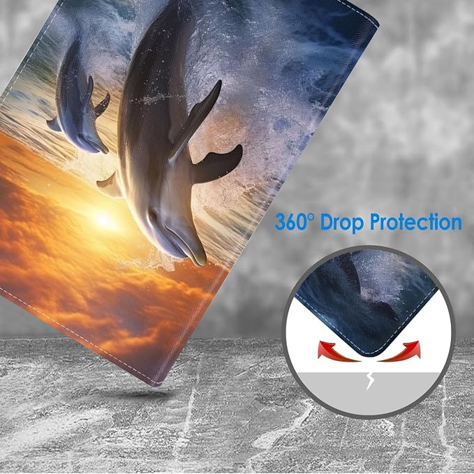 Case for Samsung Galaxy Tab A 8.0 2019 (SM-T290/T295/T297) Slim Lightweight PU Leather Stand Cover with Auto Wake/Sleep for Galaxy Tab A 8.0 Inch Abstract Watercolor Art Dogs