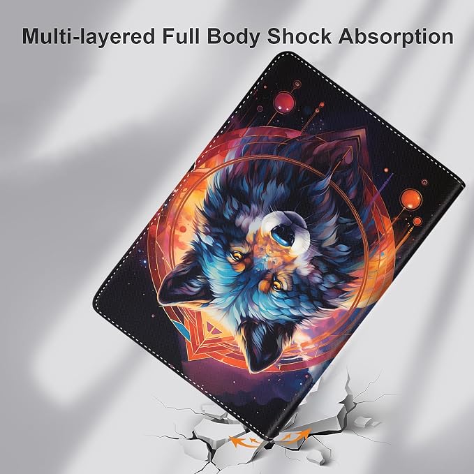 Vintage Floral Astronaut iPad 9th Gen Case - 10.2 Inch Standing Cover with Auto Sleep/Wake