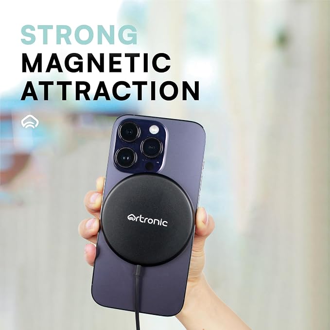 Magnetic Charger for iPhone Apple Magsafe Charger Fast Charging- Compatible with iPhone &amp AirPods 15w Wireless Charger Portable Cargador Inalámbrico (No AC Adapter)