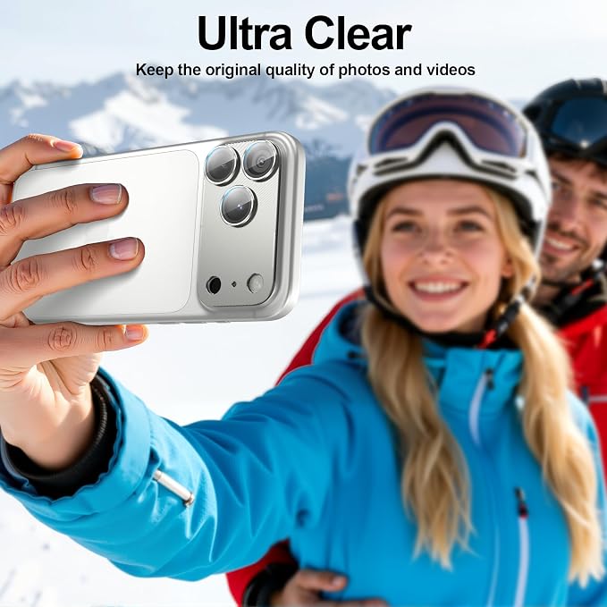 2 Pack for iPhone 17 Pro Camera Lens Protector Metal Aluminum Alloy Tempered Glass Cover Camera Screen Protector Accessories Case Friendly，for iPhone 17 Pro