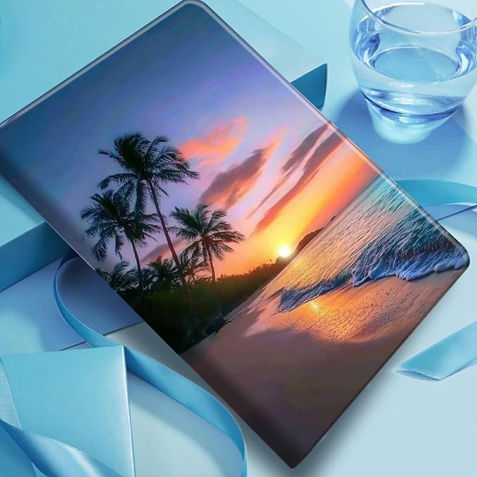 Case for Amazon Fire 7 Tablet 2019/2017 Release 9th/7th Generation PU Leather Smart Protective Cover with Auto Sleep/Wake for Fire 7 2019Beautiful Sunset
