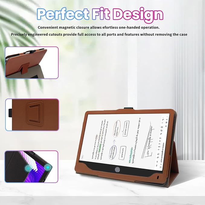 Case for TCL Note A1 NXTPAPER 11.5-Inch TabletShockproof PU Leather Cover with Hand Strap Two-Fold StandCompatible with A1 NXTPAPER 11.5 Android Tablet (Brown)