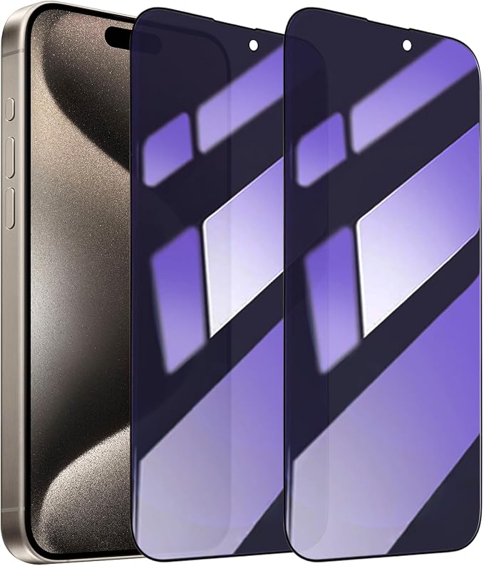 2 Pack Compatible with iPhone 12 Pro Max Privacy Screen Protector Anti-Spy Anti-Blue Light Eye Protection Tempered Glass Film Scratch Resistant Full Coverage Case Friendly