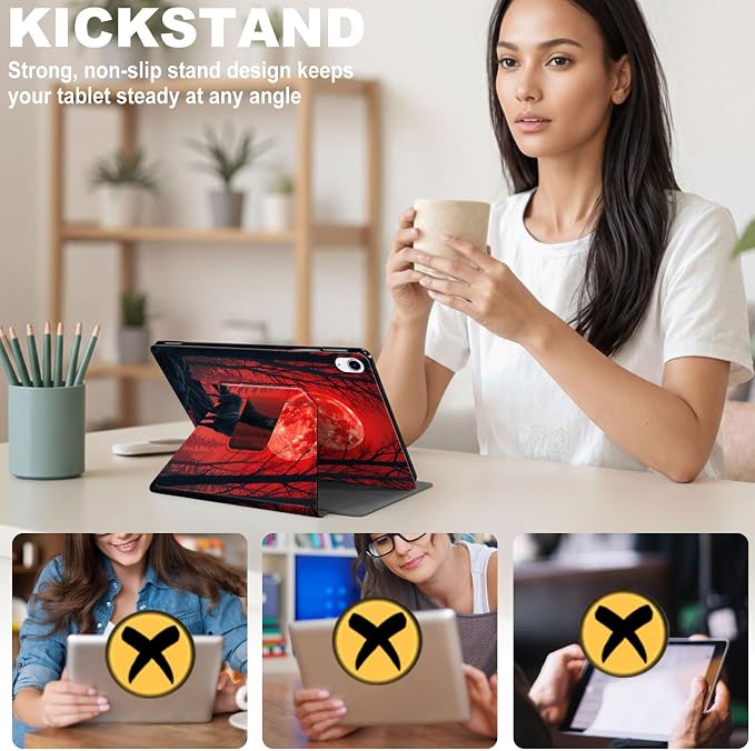 for iPad 11th Generation (A16 2025) 11 / iPad 10th Gen 10.9 2022 Case 360° Rotating PU Leather Stand Cover with Auto Sleep/Wake Shockproof TPU Backl Two Dragons Fighting